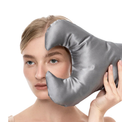 MOLODO Silk Anti-Aging Pillow Key Stone Grey Антивозрастная подушка против морщин вокруг глаз, серая