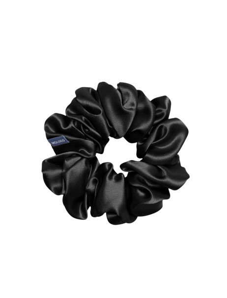 MOLODO Silk Scrunchie Maxi Black Объёмная резинка из шелка, черная