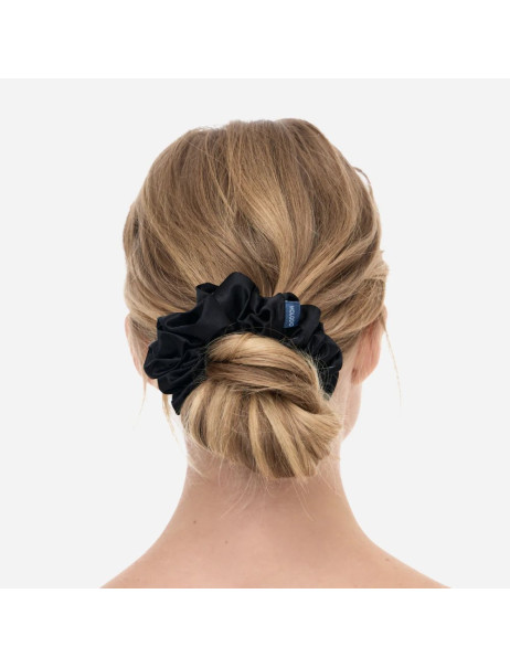MOLODO Silk Scrunchie Maxi Black Объёмная резинка из шелка, черная