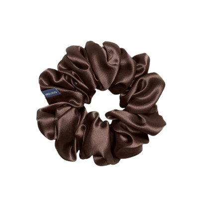 MOLODO Silk Scrunchie Maxi Brown Объёмная резинка из шелка, коричневая
