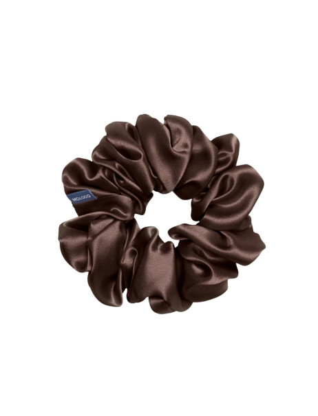 MOLODO Silk Scrunchie Maxi Brown Объёмная резинка из шелка, коричневая