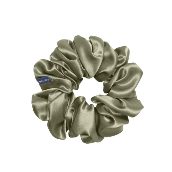 MOLODO Silk Scrunchie Maxi Forest Moss Об'ємна резинка з шовку, оливкова