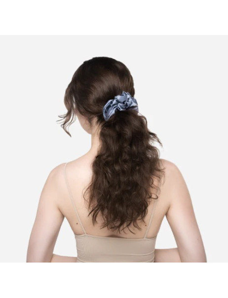 MOLODO Silk Scrunchie Maxi Blue Объёмная резинка из шелка, голубая