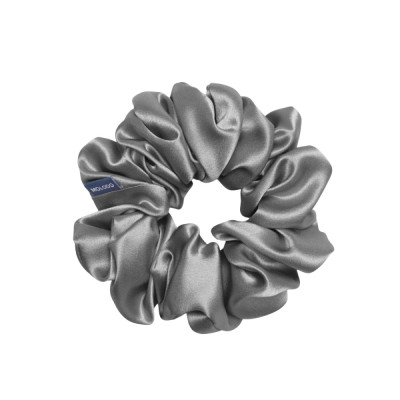 MOLODO Silk Scrunchie Maxi Stone Grey Об'ємна резинка з шовку, сіра