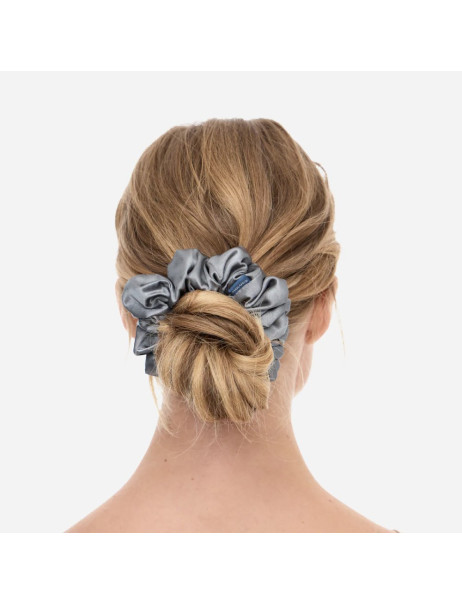 MOLODO Silk Scrunchie Maxi Stone Grey Объёмная резинка из шелка, серая