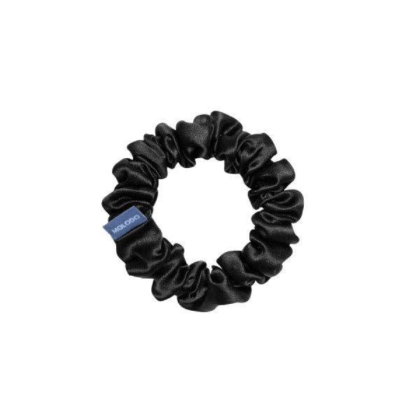 MOLODO Silk Scrunchie Midi Black Шовкова резинка середнього розміру, чорна