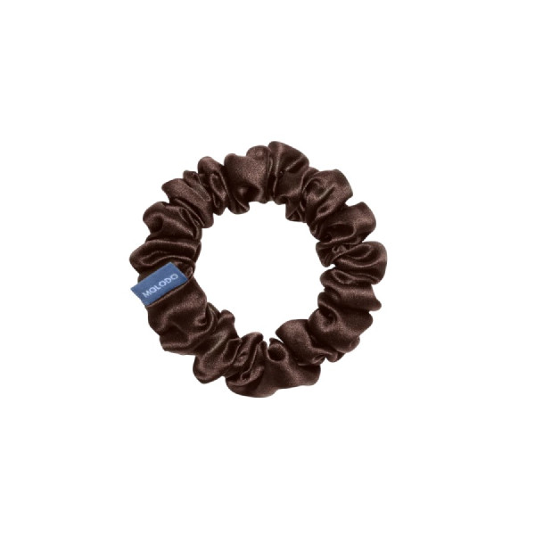 MOLODO Silk Scrunchie Midi Brown Шовкова резинка середнього розміру, коричнева