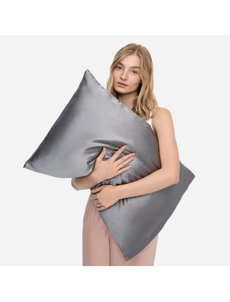 MOLODO Silk Mulberry Pillowcase Stone Grey Наволочка из 100% шелка, серая