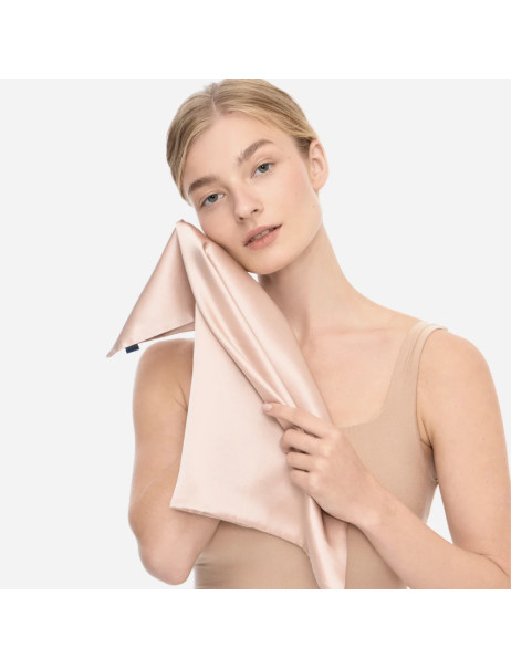 MOLODO Silk Face Towel with Microfiber Powder Pink Шовковий рушник з мікрофіброю для обличчя, пудровий