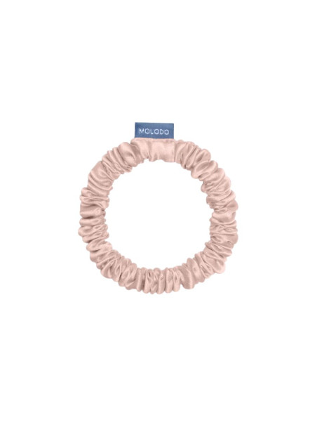 MOLODO Silk Scrunchie Mini Powder Pink Тонкая шелковая резинка для волос, пудровая