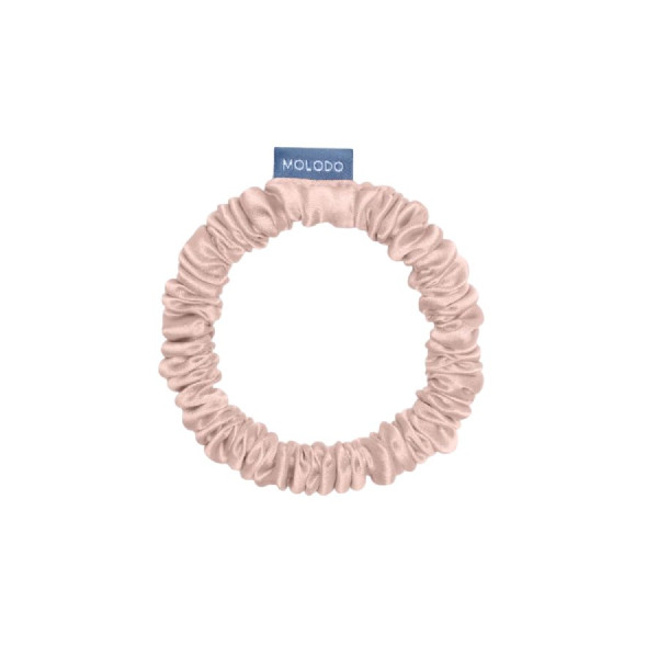 MOLODO Silk Scrunchie Mini Powder Pink Тонка шовкова резинка для волосся, пудрова