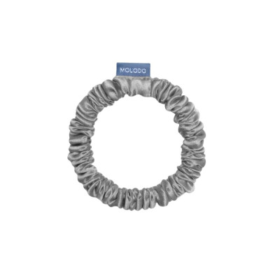 MOLODO Silk Scrunchie Mini Stone Grey Тонка шовкова резинка для волосся, сіра