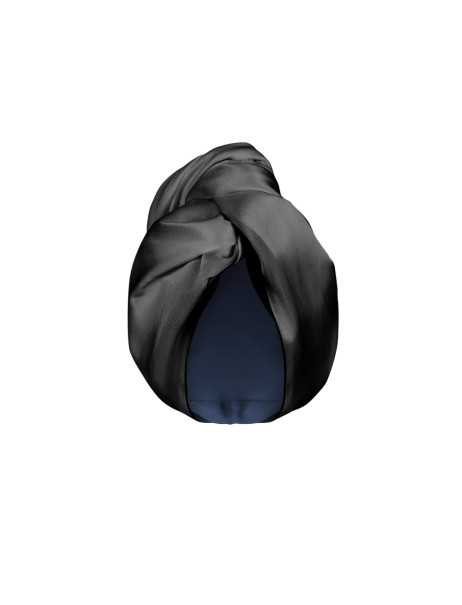 MOLODO Silk Turban With Microfiber Black Шелковый тюрбан с микрофиброй, чёрный