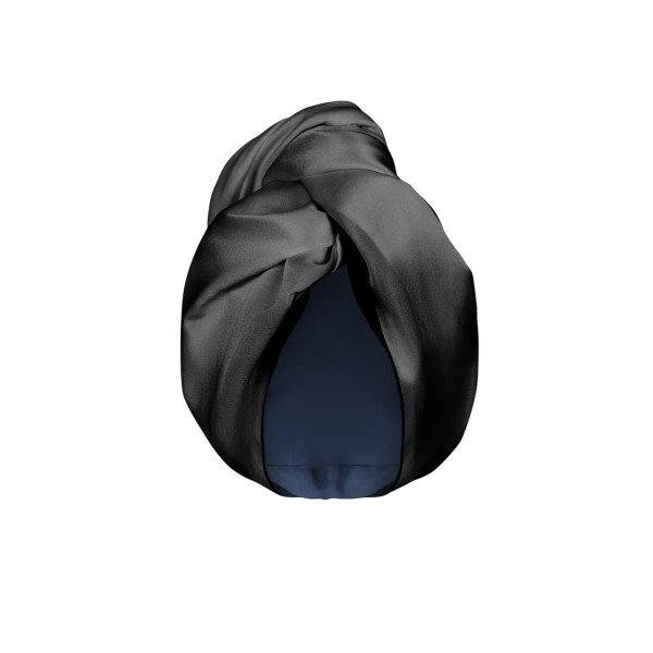 MOLODO Silk Turban With Microfiber Black Шовковий тюрбан з мікрофіброю, чорний