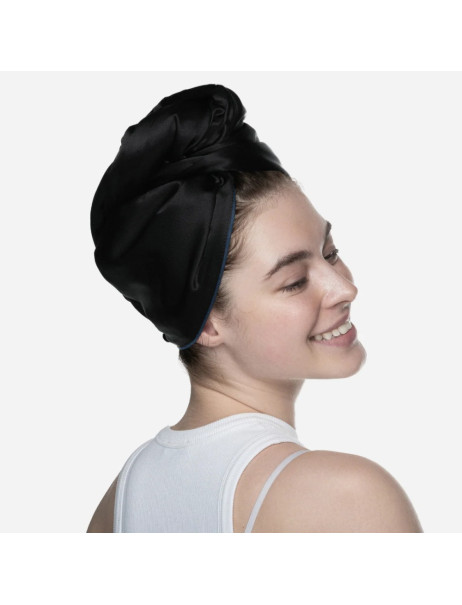 MOLODO Silk Turban With Microfiber Black Шелковый тюрбан с микрофиброй, чёрный