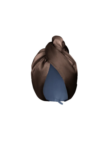 MOLODO Silk Turban With Microfiber Brown Шовковий тюрбан з мікрофіброю, коричневий