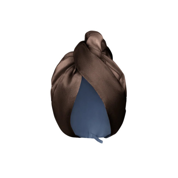 MOLODO Silk Turban With Microfiber Brown Шовковий тюрбан з мікрофіброю, коричневий