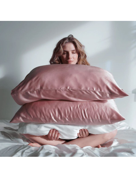 MOLODO Silk Mulberry Pillowcase Powder Pink Наволочка з 100% шовку, пудрова