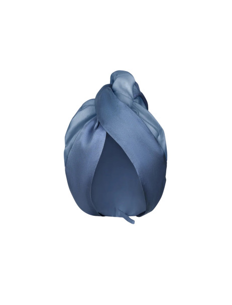 MOLODO Silk Turban With Microfiber Blue Шовковий тюрбан з мікрофіброю, блакитний
