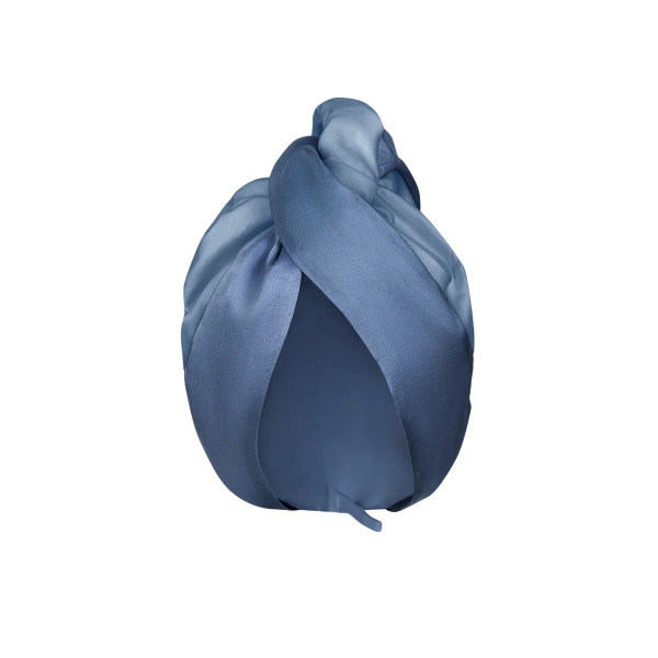 MOLODO Silk Turban With Microfiber Blue Шовковий тюрбан з мікрофіброю, блакитний
