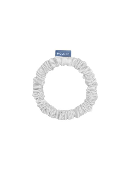 MOLODO Silk Scrunchie Mini Off White Тонкая шелковая резинка для волос, молочная