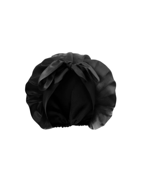 MOLODO Silk Night Cap Black Шелковая шапочка для сна, черная