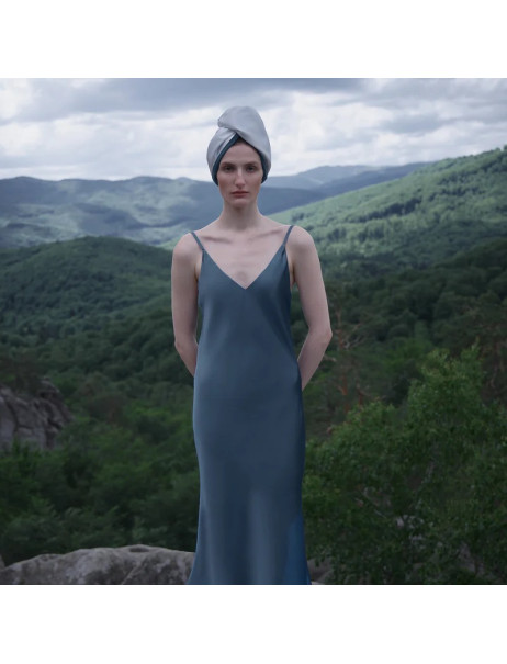 MOLODO Silk Turban With Microfiber Milk Шелковый тюрбан с микрофиброй, молочный
