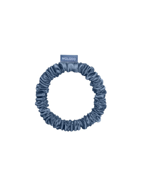 MOLODO Silk Scrunchie Mini Blue Тонка шовкова резинка для волосся, блакитна