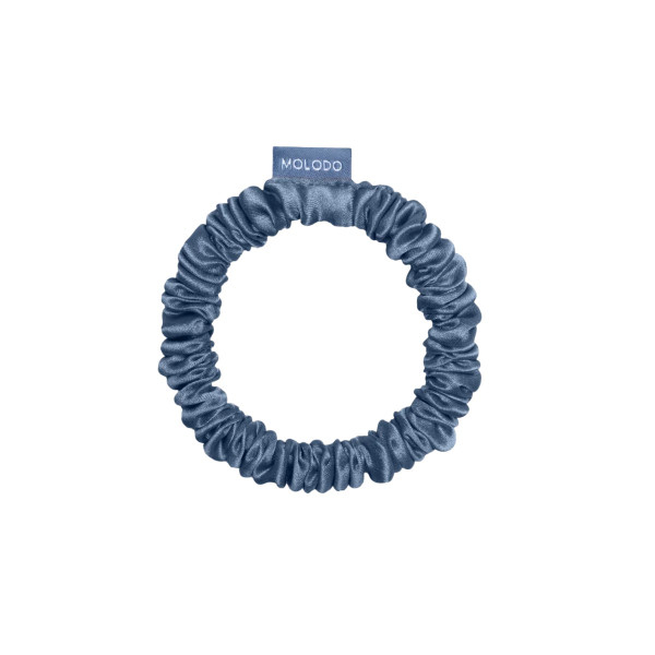 MOLODO Silk Scrunchie Mini Blue Тонка шовкова резинка для волосся, блакитна