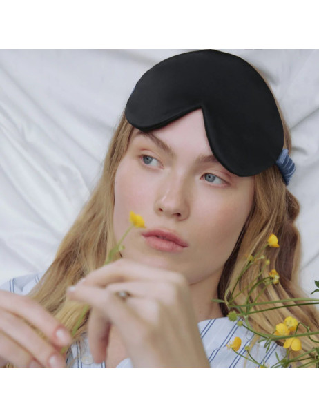 MOLODO Silk Mulberry Sleep Mask Black Шовкова маска для сну, чорна