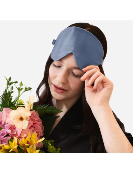 MOLODO Silk Mulberry Sleep Mask Blue Шелковая маска для сна, голубая