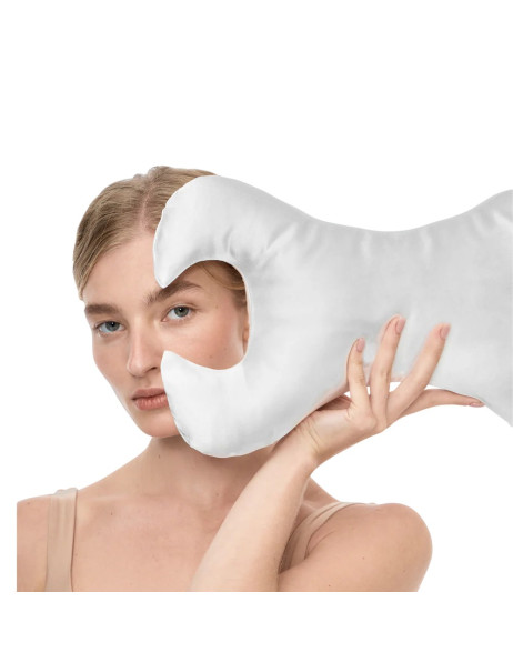 MOLODO Silk Anti-Aging Pillow Key Off White Антивозрастная подушка против морщин вокруг глаз, молочная