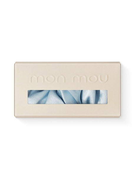 Mon Mou Silk Large Scrunchie Baby Blue Об'ємна резинка для волосся з натурального шовку (Ніжно-блакитний)