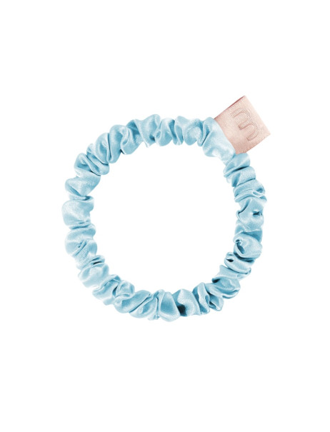 Mon Mou Silk Slim Scrunchie Baby Blue Тонка резинка з натурального шовку (Ніжно-блакитний)