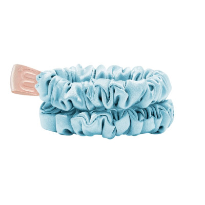 Mon Mou Mini Slim Silk Scrunchie Baby Blue Набор из 2 тонких резинок из натурального шелка (Нежно-голубой)