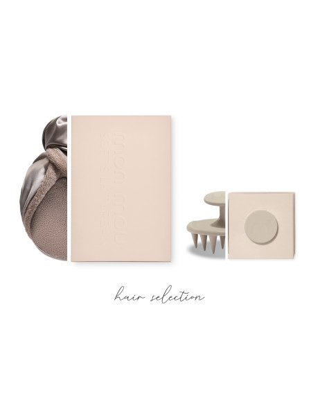 Mon Mou Hair Selection Set Taupe Набор аксессуаров для деликатного ухода за волосами, серо-бежевый