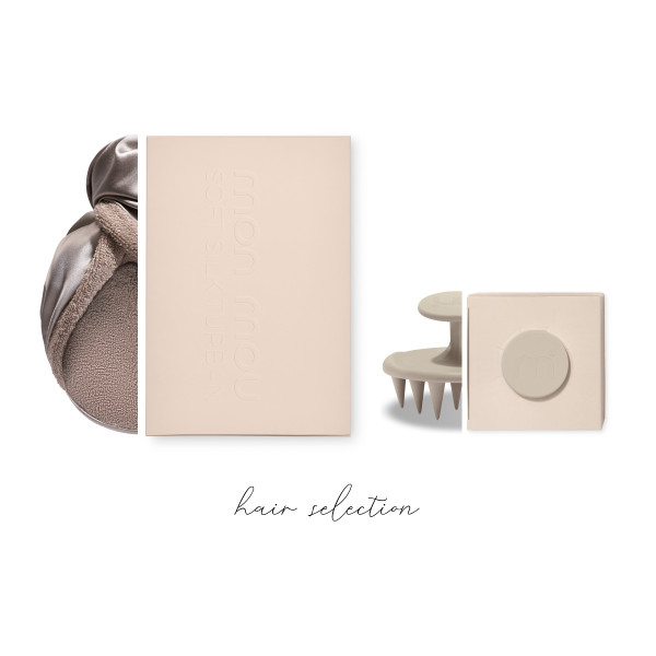 Mon Mou Hair Selection Set Taupe Набор аксессуаров для деликатного ухода за волосами, серо-бежевый