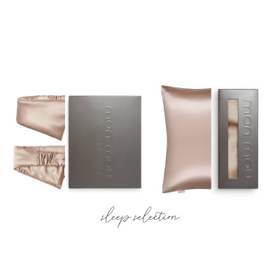 Mon Mou Sleep Selection Beige Шовковий набір для сну та відпочинку, бежевий