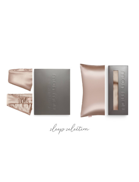 Mon Mou Sleep Selection Beige Шовковий набір для сну та відпочинку, бежевий