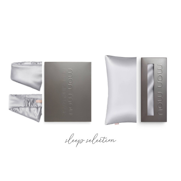 Mon Mou Sleep Selection Pearl Gray Шовковий набір для сну та відпочинку, перлинно-сірий