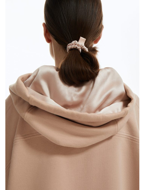 Mon Mou Mini Slim Silk Scrunchie Nude
