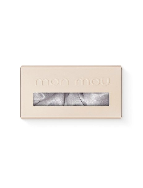 Mon Mou Silk Large Scrunchie Pearl Gray Об'ємна резинка для волосся з натурального шовку (Перлинно-сірий)