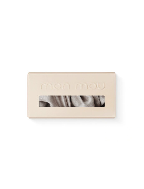 Mon Mou Silk Large Scrunchie Taupe Об'ємна резинка для волосся з натурального шовку (Сіро-бежевий)