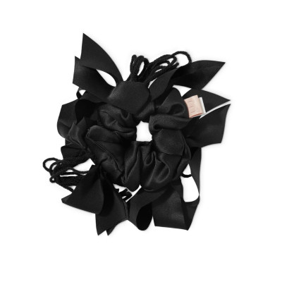 Mon Mou × Bobkova Silk Scrunchie Black Дизайнерская резинка из шелка Черный