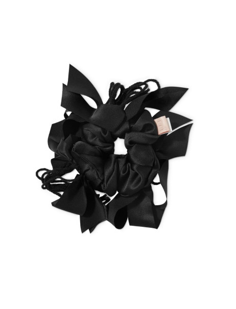 Mon Mou × Bobkova Silk Scrunchie Black Дизайнерская резинка из шелка Черный