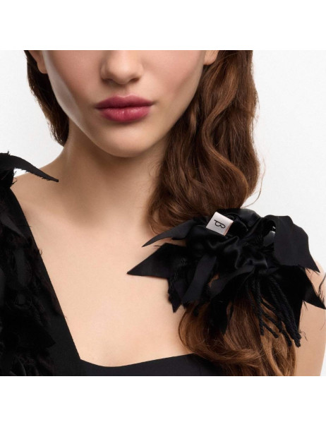 Mon Mou × Bobkova Silk Scrunchie Black Дизайнерская резинка из шелка Черный
