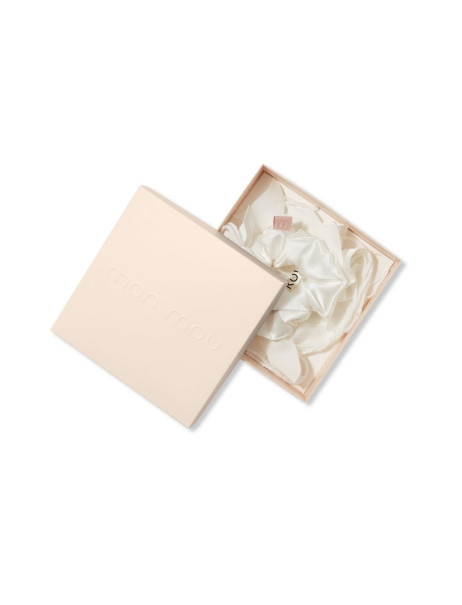 Mon Mou × Bobkova Silk Scrunchie White Дизайнерська резинка з шовку Білий