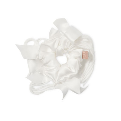 Mon Mou × Bobkova Silk Scrunchie White Дизайнерская резинка из шелка Белый