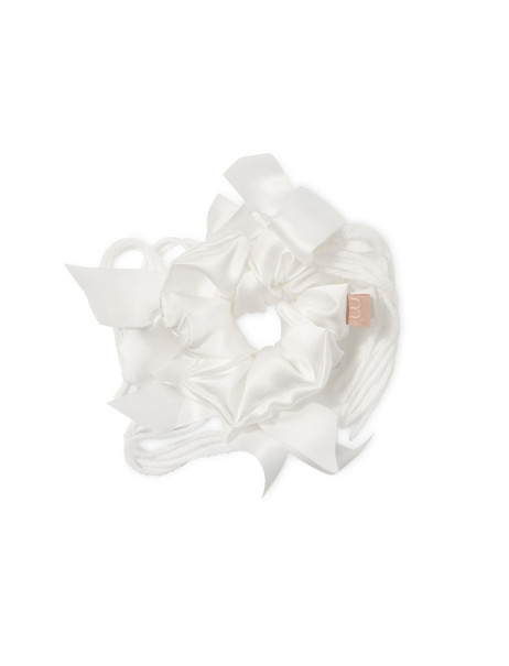 Mon Mou × Bobkova Silk Scrunchie White Дизайнерська резинка з шовку Білий