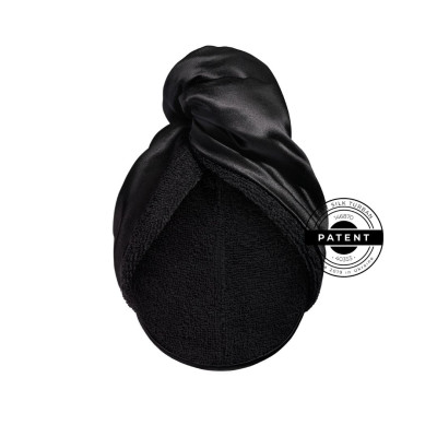 Mon Mou Hair Soft Silk Turban Black Двосторонній рушник-тюрбан для делікатного сушіння волосся (Чорний)